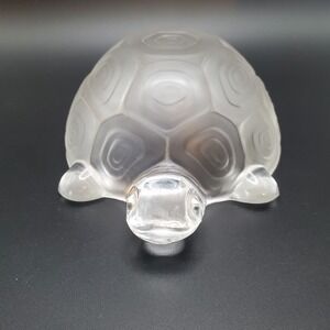 Enesco Satin Crystal Glass Turtle Figurine. Bowl Shaped. Made In West Germany